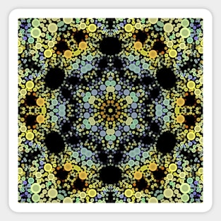 Dot Mandala Flower Yellow Blue and Grey Sticker